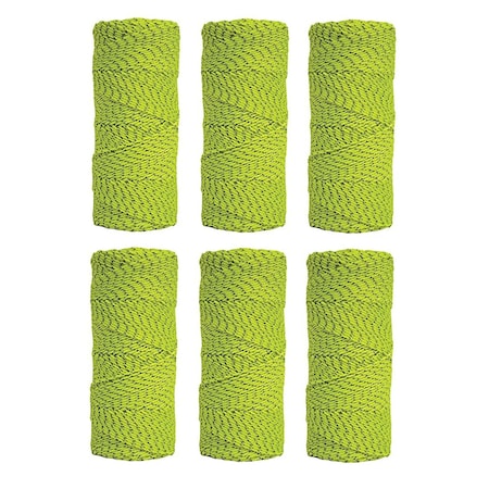 Kraft Tool Co. BC354 500 ft. Neon Green Bonded Braided Mason's Line, 6PK BC354-6